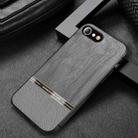 For iPhone SE 2022 / SE 2020 / 8 / 7 Shang Rui Wood Grain Skin PU + TPU Shockproof Case(Grey) - 1