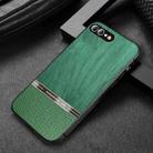 Shang Rui Wood Grain Skin PU + TPU Shockproof Case For iPhone 8 Plus / 7 Plus(Green) - 1