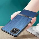 For OPPO A35 Shang Rui Wood Grain Skin PU + TPU Shockproof Case(Blue) - 6