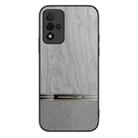 For OPPO A93s Shang Rui Wood Grain Skin PU + TPU Shockproof Case(Grey) - 1