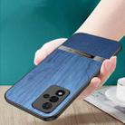 For OPPO K9 Shang Rui Wood Grain Skin PU + TPU Shockproof Case(Blue) - 6