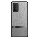 For OPPO A93 5G Shang Rui Wood Grain Skin PU + TPU Shockproof Case(Grey) - 1