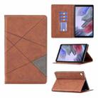 For Samsung Galaxy Tab A7 Lite SM-T220/SM-T225 Rhombus Texture Horizontal Flip Magnetic Leather Case with Holder & Card Slots(Brown) - 1