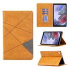 For Samsung Galaxy Tab A7 Lite SM-T220/SM-T225 Rhombus Texture Horizontal Flip Magnetic Leather Case with Holder & Card Slots(Yellow) - 1