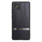 For OPPO A92s Shang Rui Wood Grain Skin PU + TPU Shockproof Case(Black) - 1