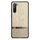 For OPPO Reno3 Shang Rui Wood Grain Skin PU + TPU Shockproof Case(Wood Color) - 1