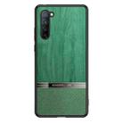 For OPPO Reno3 Shang Rui Wood Grain Skin PU + TPU Shockproof Case(Green) - 1