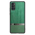 For OPPO Reno4 Pro Shang Rui Wood Grain Skin PU + TPU Shockproof Case(Green) - 1