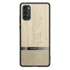 For OPPO Reno4 Shang Rui Wood Grain Skin PU + TPU Shockproof Case(Wood Color) - 1