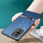 For Xiaomi Redmi K40 Pro Shang Rui Wood Grain Skin PU + TPU Shockproof Case(Blue) - 6
