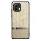 For Xiaomi Mi 11 Shang Rui Wood Grain Skin PU + TPU Shockproof Case(Wood Color) - 1