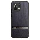 For Xiaomi Mi 11 Shang Rui Wood Grain Skin PU + TPU Shockproof Case(Black) - 1