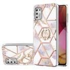 For Motorola Moto G Stylus (2021) Electroplating Splicing Marble Flower Pattern TPU Shockproof Case with Rhinestone Ring Holder(Imperial Crown) - 1