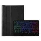 A0N5BS Ultra-thin Tri-color Backlight Detachable Lambskin Texture TPU Bluetooth Keyboard Leather Tablet Case with Holder For Xiaomi Pad 5 / 5 Pro(Black) - 1