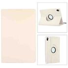 For Xiaomi Pad 5 Pro / Pad 5  360 Degree Rotation Litchi Texture Flip Leather Case with Holder(White) - 1