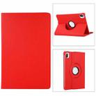 For Xiaomi Pad 5 Pro / Pad 5  360 Degree Rotation Litchi Texture Flip Leather Case with Holder(Red) - 1