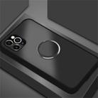 For iPhone 11 Pro Max SULADA Magnetic Frosted Silicone Frame Protective Case with Ring Holder(Black) - 1