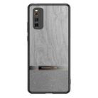 For vivo iQOO Neo3 5G Shang Rui Wood Grain Skin PU + TPU Shockproof Case(Grey) - 1