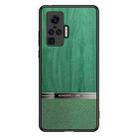 For vivo X50 Pro Shang Rui Wood Grain Skin PU + TPU Shockproof Case(Green) - 1