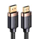 USAMS US-SJ530 U74 DP to HDMI 4K Glossy Aluminum Alloy HD Audio and Video Cable, Cable Length: 2m(Black) - 1