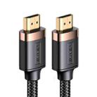 USAMS US-SJ529 U74 HDMI to HDMI 4K Glossy Aluminum Alloy HD Audio and Video Cable, Cable Length:3m(Black) - 1