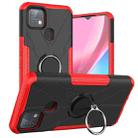 For Infinix Hot 10i Armor Bear Shockproof PC + TPU Protective Case with Ring Holder(Red) - 1