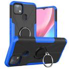 For Infinix Hot 10i Armor Bear Shockproof PC + TPU Protective Case with Ring Holder(Blue) - 1