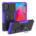 For Motorola Moto G Stylus 5G Armor Bear Shockproof PC + TPU Protective Case with Ring Holder(Purple) - 1