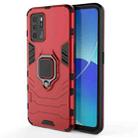 For OPPO Reno6 Z Shockproof PC + TPU Protective Case with Magnetic Ring Holder(Red) - 1