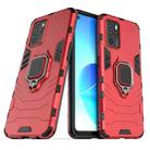 For OPPO Reno6 Z Shockproof PC + TPU Protective Case with Magnetic Ring Holder(Red) - 2
