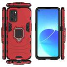 For OPPO Reno6 Z Shockproof PC + TPU Protective Case with Magnetic Ring Holder(Red) - 6