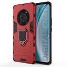 For Honor Magic3 Shockproof PC + TPU Protective Case with Magnetic Ring Holder(Red) - 1