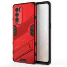 For OPPO Realme GT Explorer Master Punk Armor 2 in 1 PC + TPU Shockproof Case with Invisible Holder(Red) - 1
