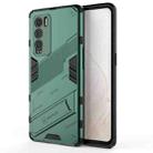 For OPPO Realme GT Explorer Master Punk Armor 2 in 1 PC + TPU Shockproof Case with Invisible Holder(Green) - 1