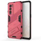 For OPPO Realme GT Explorer Master Punk Armor 2 in 1 PC + TPU Shockproof Case with Invisible Holder(Light Red) - 1