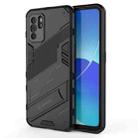 For OPPO Reno6 Z Punk Armor 2 in 1 PC + TPU Shockproof Case with Invisible Holder(Black) - 1