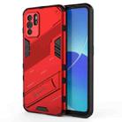For OPPO Reno6 Z Punk Armor 2 in 1 PC + TPU Shockproof Case with Invisible Holder(Red) - 1