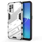For OPPO Reno6 Z Punk Armor 2 in 1 PC + TPU Shockproof Case with Invisible Holder(White) - 1