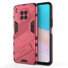 For Huawei nova 8i Foreign Version Punk Armor 2 in 1 PC + TPU Shockproof Case with Invisible Holder(Light Red) - 1