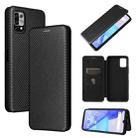 For UMIDIGI Power 5 Carbon Fiber Texture Horizontal Flip TPU + PC + PU Leather Case with Card Slot(Black) - 1