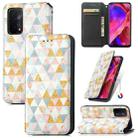 For OPPO A54 5G Colorful Magnetic Horizontal Flip PU Leather Case with Holder & Card Slot & Wallet(Rhombus) - 1