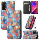 For OPPO A54 5G Colorful Magnetic Horizontal Flip PU Leather Case with Holder & Card Slot & Wallet(Rhombus Mandala) - 1