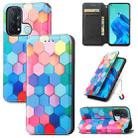 For OPPO Reno 5A Colorful Magnetic Horizontal Flip PU Leather Case with Holder & Card Slot & Wallet(Colorful Cube) - 1