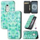 For Fujitsu Arrows BZ02/Be4 Plus/F-41B Colorful Magnetic Horizontal Flip PU Leather Case with Holder & Card Slot & Wallet(Emerald) - 1