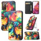 For Samsung Galaxy S20 FE Colorful Magnetic Horizontal Flip PU Leather Case with Holder & Card Slot & Wallet(Colorful Cloud) - 1