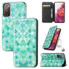 For Samsung Galaxy S20 FE Colorful Magnetic Horizontal Flip PU Leather Case with Holder & Card Slot & Wallet(Emerald) - 1