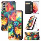 For Samsung Galaxy S21 FE Colorful Magnetic Horizontal Flip PU Leather Case with Holder & Card Slot & Wallet(Colorful Cloud) - 1