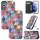 For Samsung Galaxy S21 5G Colorful Magnetic Horizontal Flip PU Leather Case with Holder & Card Slot & Wallet(Rhombus Mandala) - 1