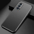 For OPPO Reno4 Cool Frosted Metal TPU Shockproof Case(Black) - 1