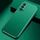 For OPPO Reno4 Cool Frosted Metal TPU Shockproof Case(Green) - 1